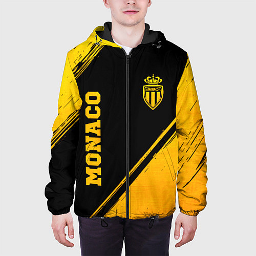 Мужская куртка Monaco - gold gradient вертикально / 3D-Черный – фото 3
