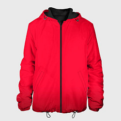 Куртка с капюшоном мужская Карминово-красный мягкий градиент с затемнением, цвет: 3D-черный