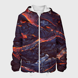 Куртка с капюшоном мужская Лавовые реки, цвет: 3D-белый
