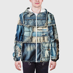 Куртка с капюшоном мужская Patchwork denim - vogue, цвет: 3D-белый — фото 2