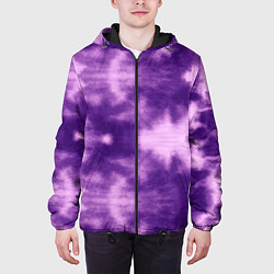 Куртка с капюшоном мужская Фиолетовый тайдай, цвет: 3D-черный — фото 2