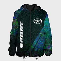 Куртка с капюшоном мужская JAC sport glitch blue, цвет: 3D-черный