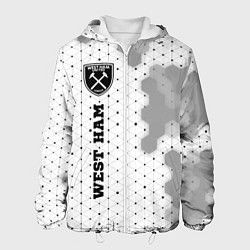 Куртка с капюшоном мужская West Ham sport на светлом фоне по-вертикали, цвет: 3D-белый