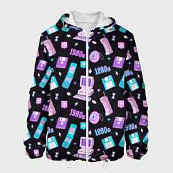 Куртка с капюшоном мужская Game over 1980 1990, цвет: 3D-белый