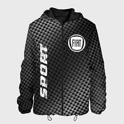 Куртка с капюшоном мужская Fiat sport carbon, цвет: 3D-черный