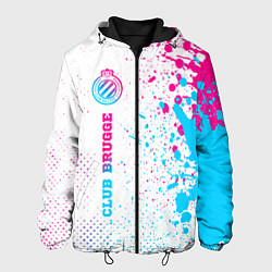 Куртка с капюшоном мужская Club Brugge neon gradient style по-вертикали, цвет: 3D-черный