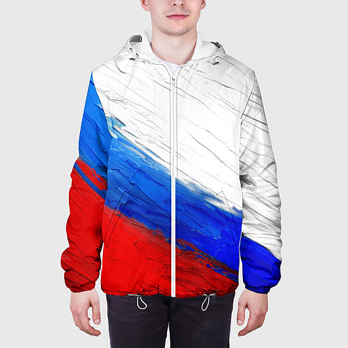 Мужская куртка Триколор красками / 3D-Белый – фото 3