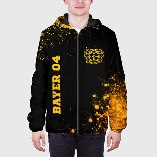 Мужская куртка Bayer 04 - gold gradient вертикально / 3D-Черный – фото 3