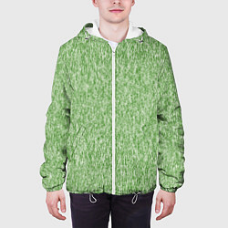 Куртка с капюшоном мужская Эффект шерстяных прядей, цвет: 3D-белый — фото 2