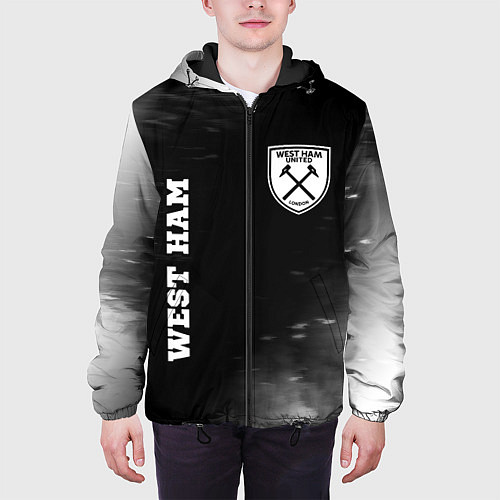 Мужская куртка West Ham sport на темном фоне вертикально / 3D-Черный – фото 3