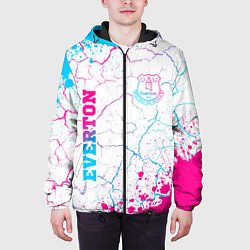 Куртка с капюшоном мужская Everton neon gradient style вертикально, цвет: 3D-черный — фото 2