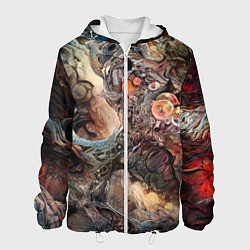Куртка с капюшоном мужская Бесконечный хаос, цвет: 3D-белый