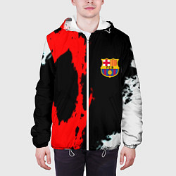 Куртка с капюшоном мужская Barcelona fc краски спорт, цвет: 3D-белый — фото 2
