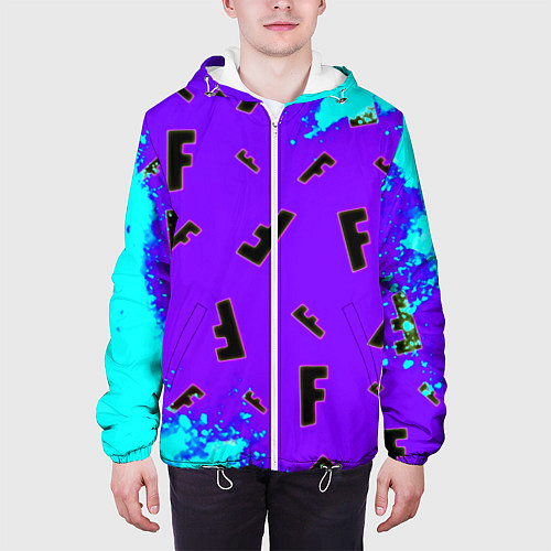 Мужская куртка Fortnite neon steel colors epic / 3D-Белый – фото 3