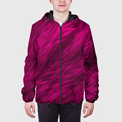 Куртка с капюшоном мужская Мех в цвете маджента, цвет: 3D-черный — фото 2