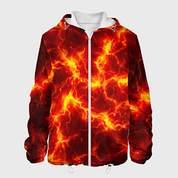 Куртка с капюшоном мужская Текстура огня, цвет: 3D-белый