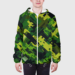 Куртка с капюшоном мужская Camouflage - pattern ai art, цвет: 3D-белый — фото 2