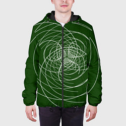 Куртка с капюшоном мужская Контурные вихри, цвет: 3D-черный — фото 2