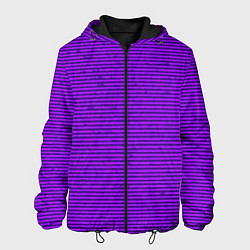 Куртка с капюшоном мужская Сочный фиолетовый в полоску, цвет: 3D-черный