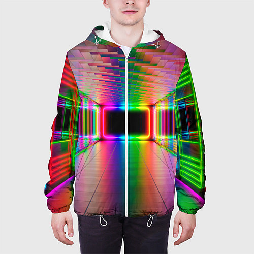 Мужская куртка Светящаяся неоновая галерея / 3D-Белый – фото 3