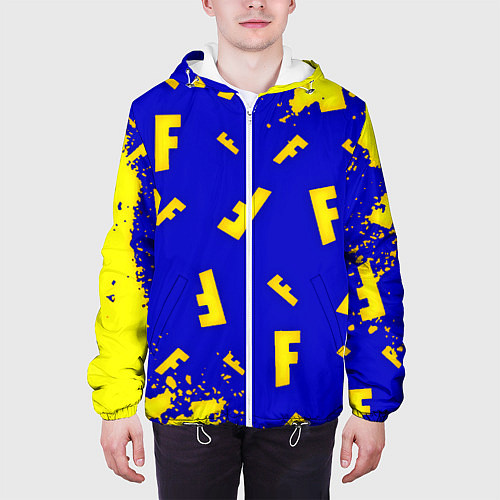 Мужская куртка Fortnite краски неон / 3D-Белый – фото 3