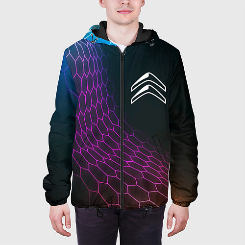 Мужская куртка Citroen neon hexagon / 3D-Черный – фото 3