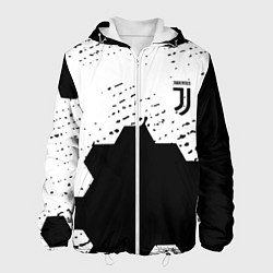 Куртка с капюшоном мужская Juventus hexagon black sport, цвет: 3D-белый