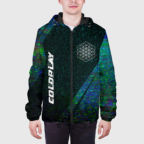Мужская куртка Coldplay glitch blue / 3D-Черный – фото 3