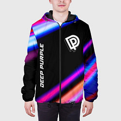 Куртка с капюшоном мужская Deep Purple neon rock lights, цвет: 3D-черный — фото 2