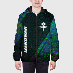 Куртка с капюшоном мужская Manowar glitch blue, цвет: 3D-черный — фото 2