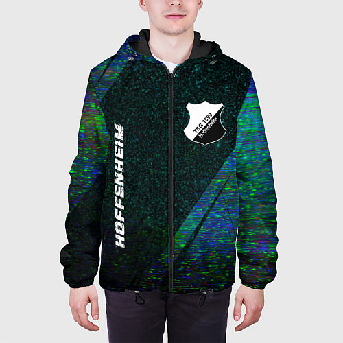 Мужская куртка Hoffenheim glitch blue / 3D-Черный – фото 3