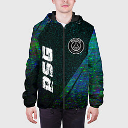 Куртка с капюшоном мужская PSG glitch blue, цвет: 3D-черный — фото 2