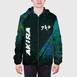 Куртка с капюшоном мужская Akira glitch blue, цвет: 3D-черный — фото 2