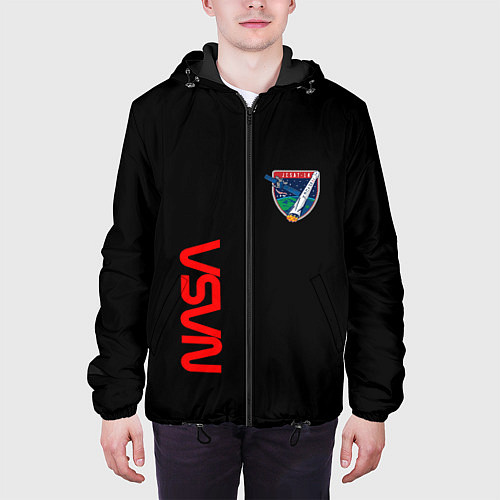 Мужская куртка Nasa space logo steel / 3D-Черный – фото 3