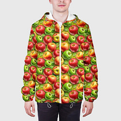 Куртка с капюшоном мужская Ароматные сочные яблоки, цвет: 3D-белый — фото 2