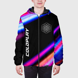 Куртка с капюшоном мужская Coldplay neon rock lights, цвет: 3D-черный — фото 2
