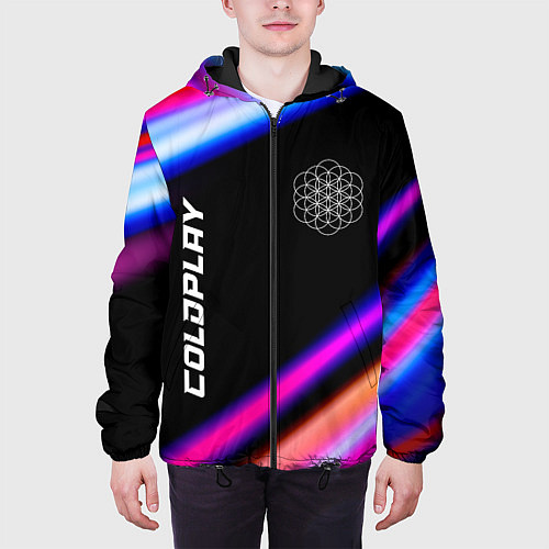 Мужская куртка Coldplay neon rock lights / 3D-Черный – фото 3