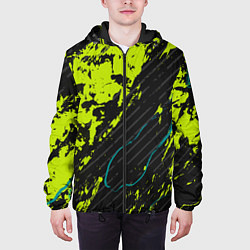 Куртка с капюшоном мужская Абстрактный узор с концепцией, цвет: 3D-черный — фото 2