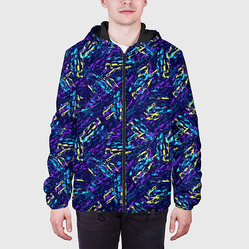 Мужская куртка Абстрактный узор с концепцией / 3D-Черный – фото 3
