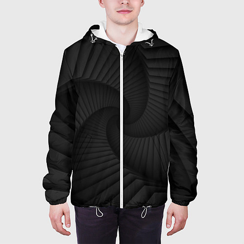 Мужская куртка Геометрическая темная иллюзия / 3D-Белый – фото 3