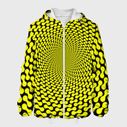 Куртка с капюшоном мужская Ядовитая геометрическая иллюзия, цвет: 3D-белый