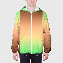 Куртка с капюшоном мужская Фисташковый комбинированный градиент, цвет: 3D-белый — фото 2