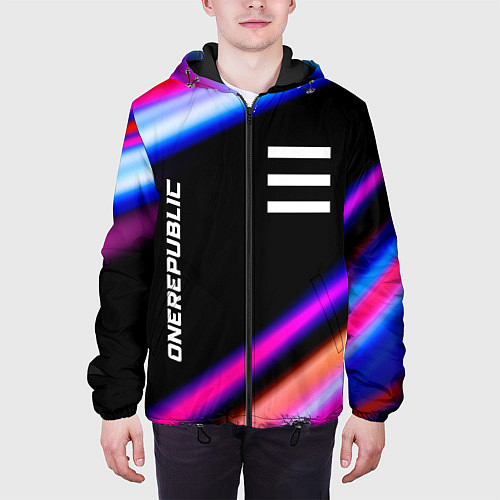Мужская куртка OneRepublic neon rock lights / 3D-Черный – фото 3
