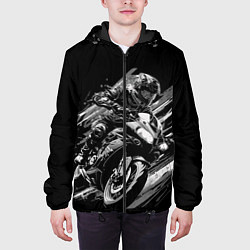 Куртка с капюшоном мужская Спорт байк, цвет: 3D-черный — фото 2