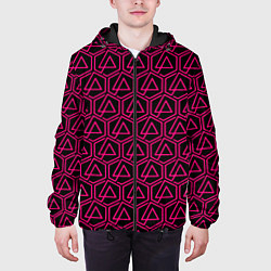 Куртка с капюшоном мужская Linkin park pink logo, цвет: 3D-черный — фото 2