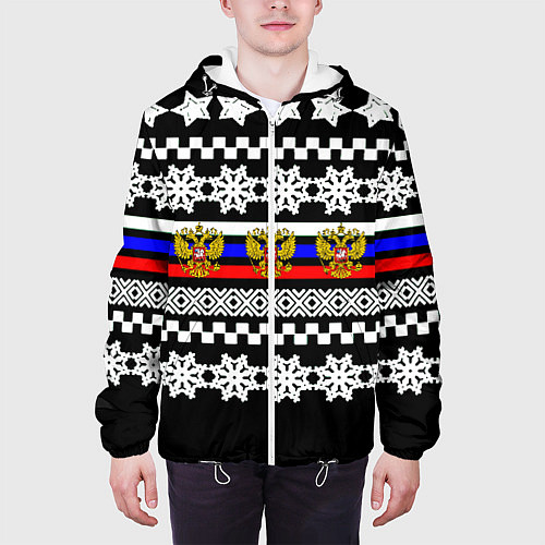 Мужская куртка Rusiia winter pattern / 3D-Белый – фото 3