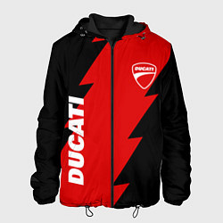 Куртка с капюшоном мужская Ducati - logo, цвет: 3D-черный