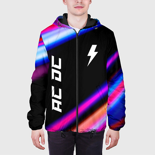 Мужская куртка AC DC neon rock lights / 3D-Черный – фото 3