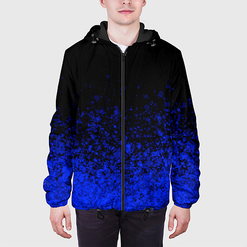 Мужская куртка Чёрный и ультрамарин абстрактный / 3D-Черный – фото 3
