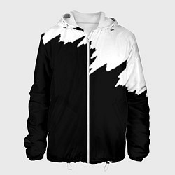 Куртка с капюшоном мужская Просто краска черно белая, цвет: 3D-белый